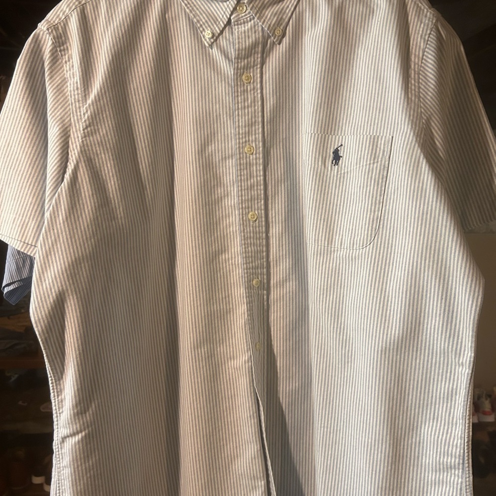 Polo by Ralph Lauren Men's Blue Striped Shirt